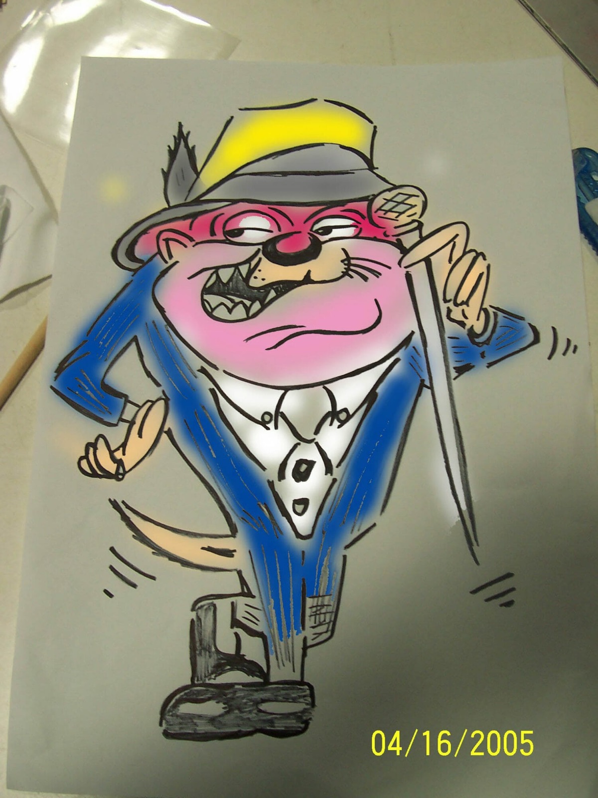 Personaggio dipinto a mano a colori